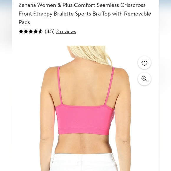 Zenana: NIB, +Size, Seamless Crisscross Front Bra top w/Removable pads, GREEN 💚 - Picture 8 of 12
